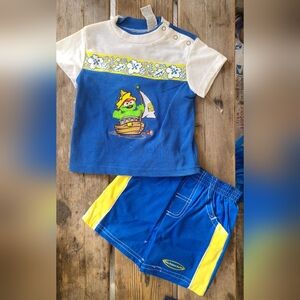VINTAGE SESAME STREET SZ 18M NWOT (vague marks) BLUE YELLOW OSCAR OUTFIT